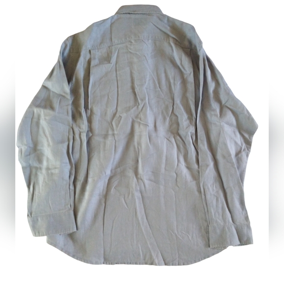 Indigo Palms Linen Denim Utility Casual Dress Shirt - Picture 6 of 7